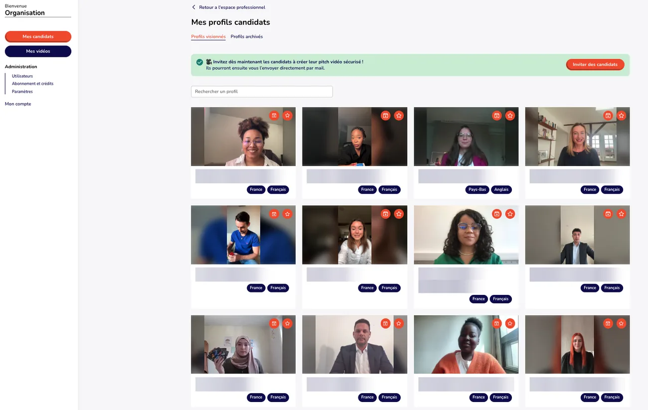 L’espace professionnel&nbsp;: la mosaïque des profils candidats en vidéo