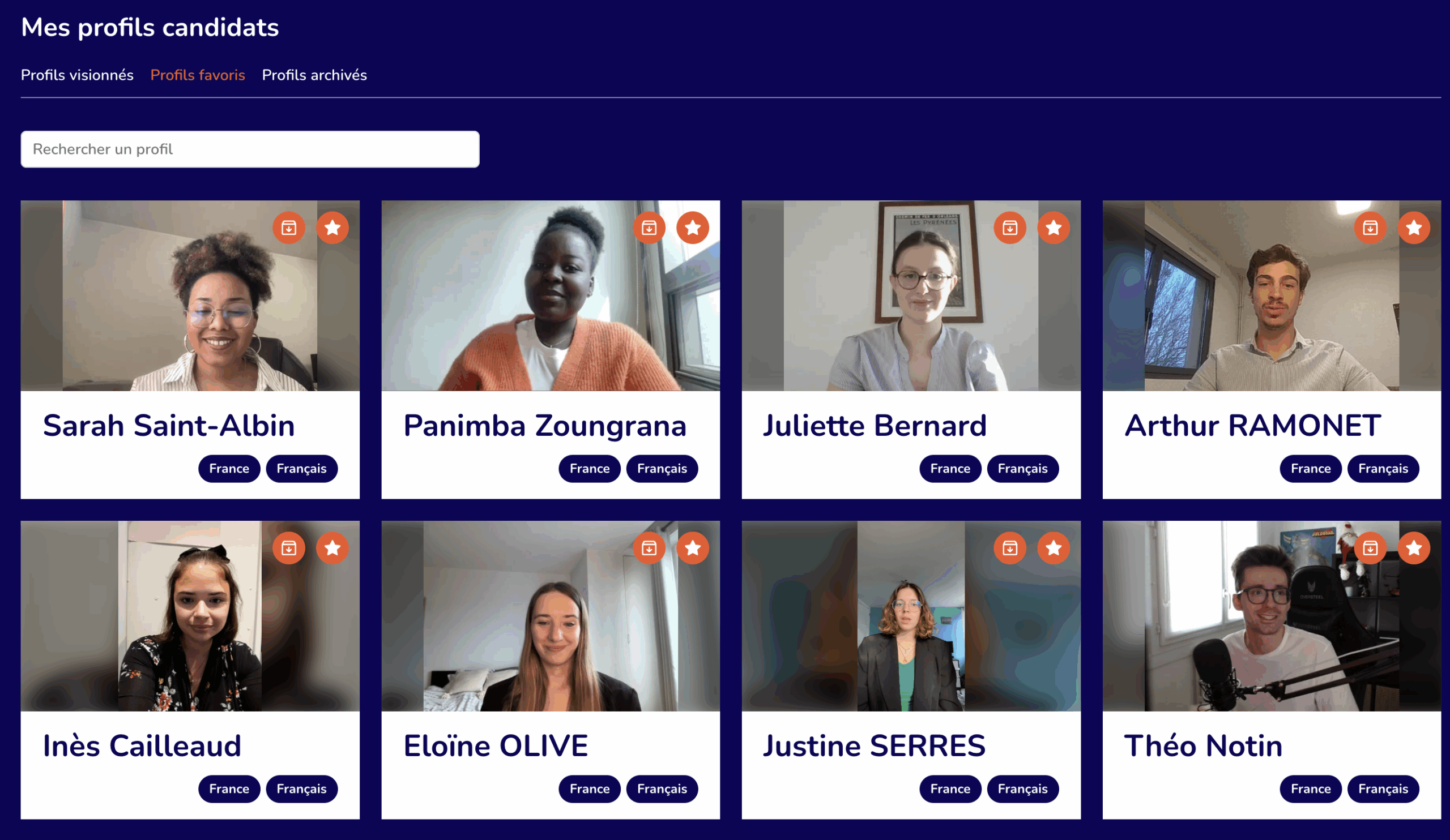 Des candidatures vidéo étudiante
